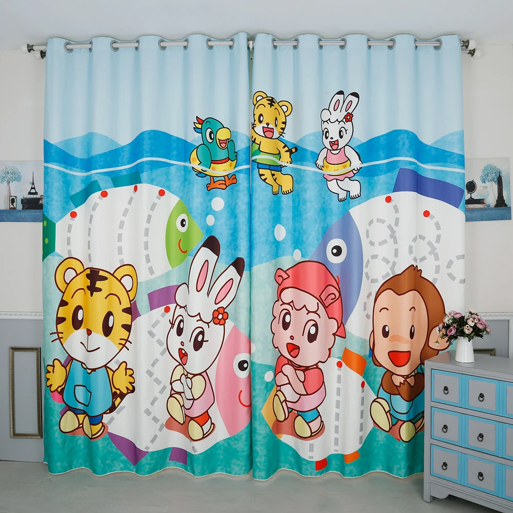 Корейские 3D затемненные занавески с маленькой обезьянкой животные плотный