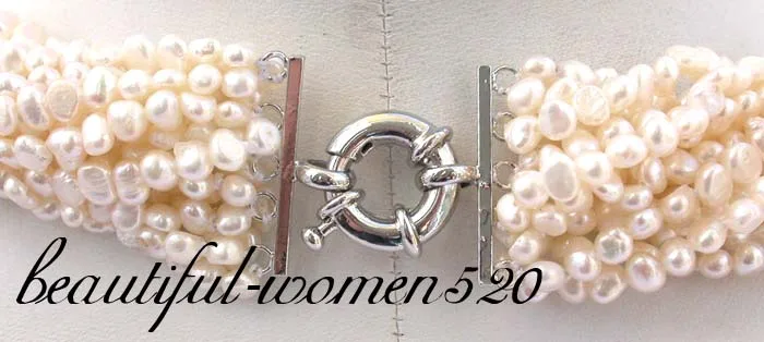 

Z3772 15strands 5mm white baroque freshwater Pearl Necklace