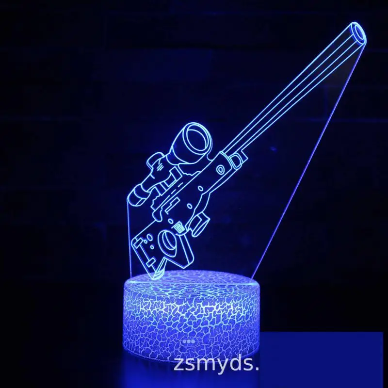 Креативная 3d лампа с пулеметом дистанционное управление сенсорный ночник Led