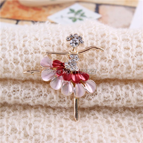 Эмалированная брошь в виде Танцующей Балерины | Украшения и аксессуары