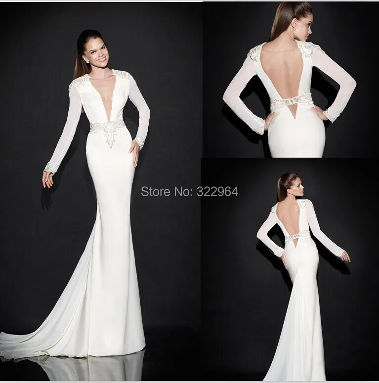Ivory Prom Dresses by Tarik Ediz 2015 