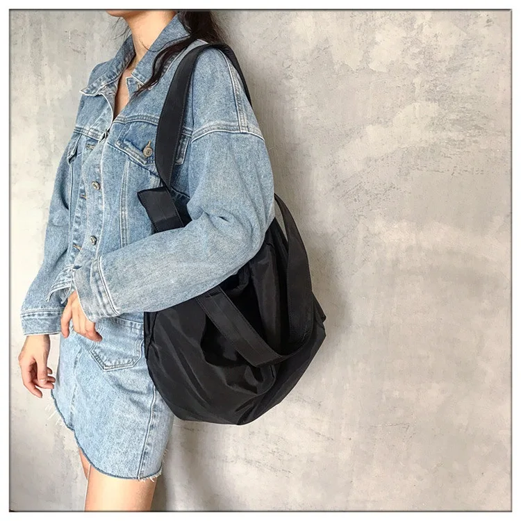 

New Handbag Fold Casual Totes Minimalist Literary Female Shoulder Bags Crossbody Messenger Bags Large Canvas Tote Bucket Bags