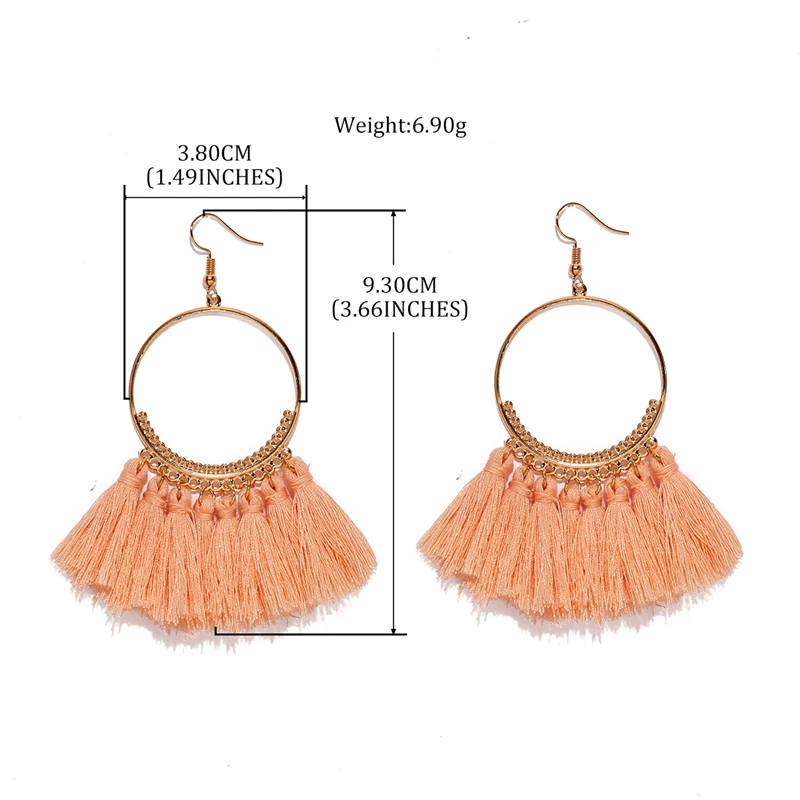 MISM Fashion Women Earring Tassel Bohemian Dangle Earrings Retro Folk Round Sexy For | Украшения и аксессуары