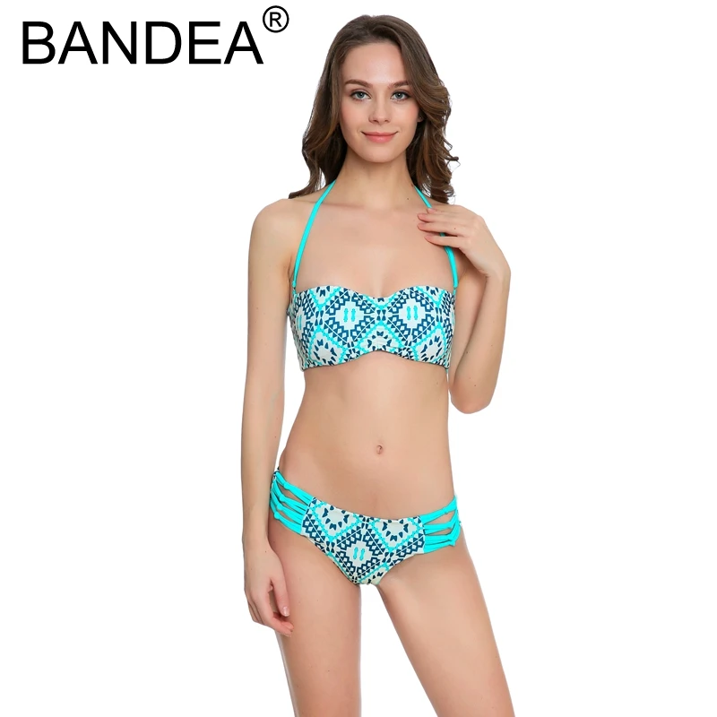 BANDEA 2017 Bikini New Swimwear For Women Push Up Summer Biquinis Sexy Mini Thong Print Low Waist Bikinis |