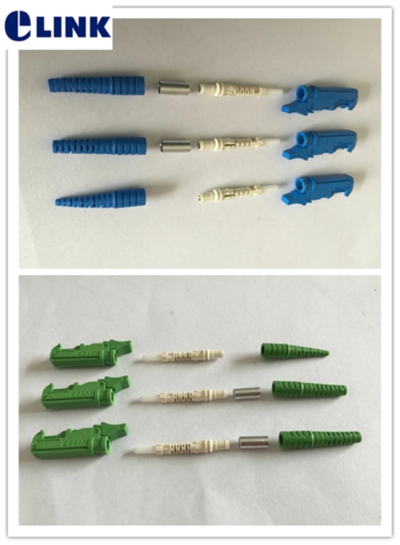 100pcs RM E2000 fiber connector kit with ferrule10mm UPC APC made in China ftth accessories with metal shutter factory ELINK
