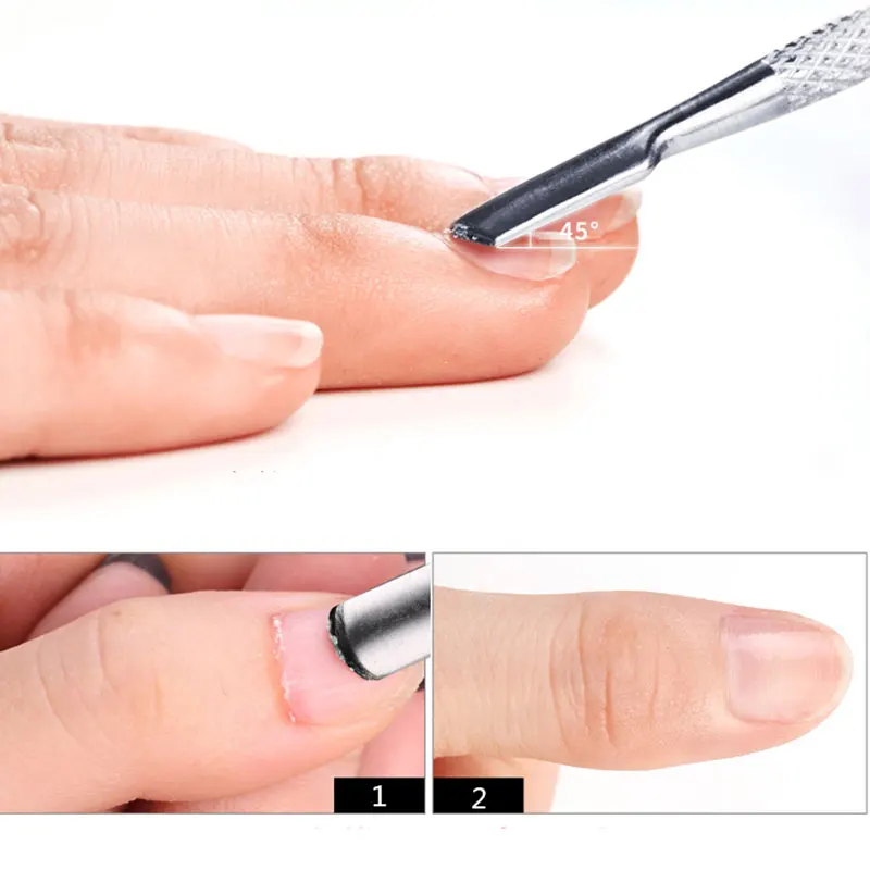 1 шт. из нержавеющей стали для кутикулы Съемник двусторонний палец толчок сухой