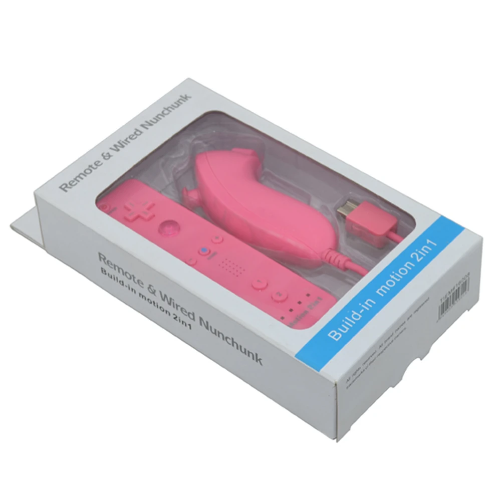 7 видов цветов Встроенный motion 2в1 для Wii remote & nunchunck Nintendo Gamepad/jostick/контроллер с Motion