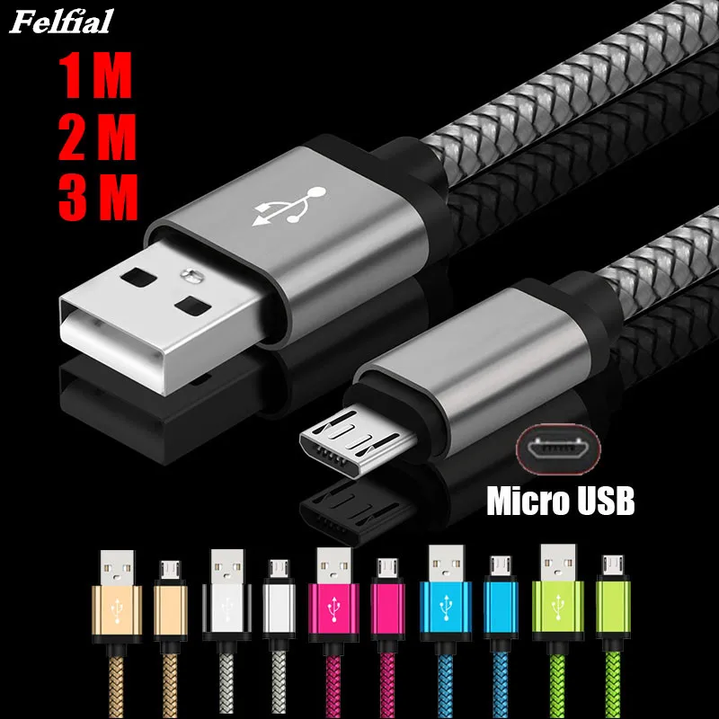 

Micro USB Fast Charger Data Sync Transfer Strong Braided knitted Cable For Samsung S7 S6 For xiaomi Redmi 7 6 For huawei Cable