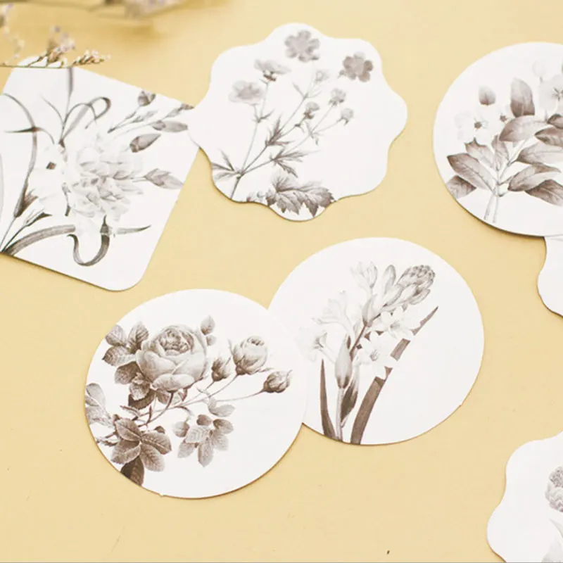 45 шт./кор. простой элегантный завод коллекция клей ручные наклейки коробка конфет