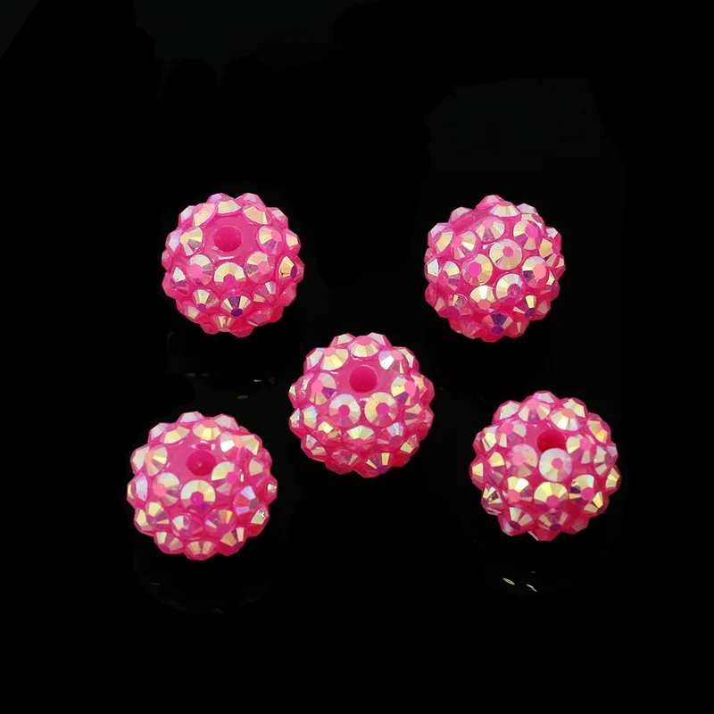 NiceBeads 10 шт. 14 мм AB цветные бусины со стразами из смолы для женщин браслет ожерелье