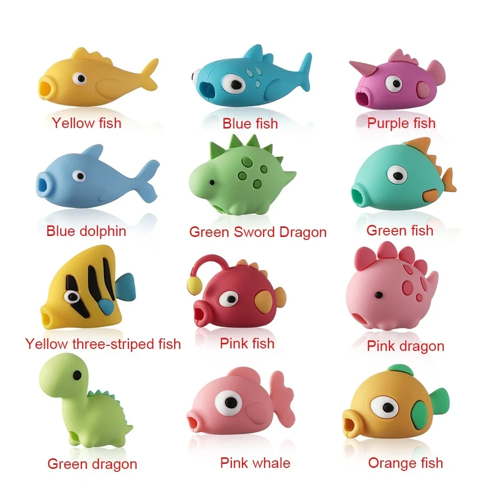 Мультяшный динозавр протектор кабеля провод передачи данных шнур аксессуары