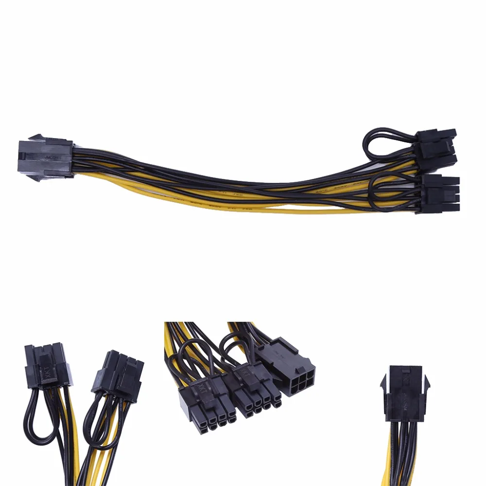 Компьютерная шина PCI E 6 Pin Женский двойной 8 (6 + 2 Pin) Мужской видеокарта Мощность