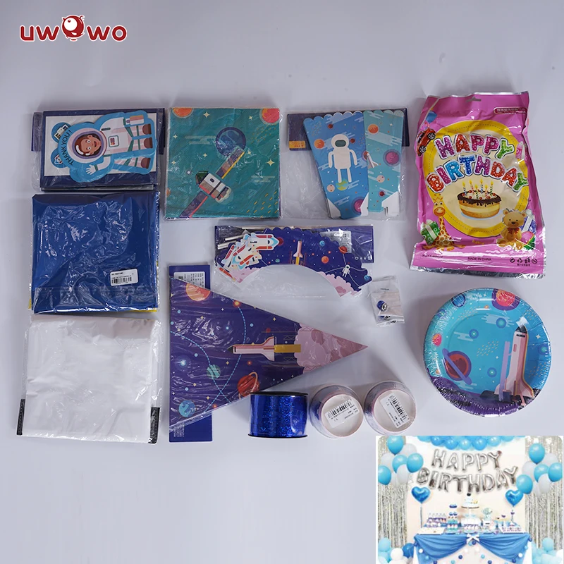 UWOWO Astronaut Birthday Party Decoration Full Set Welcome Ornament Robot Cosplay Costume Garnish | Тематическая одежда и