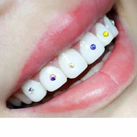 100 pcs dental material diamond bur teeth whitening studs denture acrylic tooth crystal ornament tooth decoration 2 5mm
