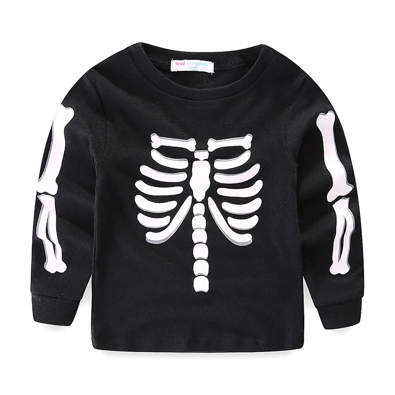 Светящийся детский комплект одежды для мальчиков и девочек костюм на Хеллоуин с