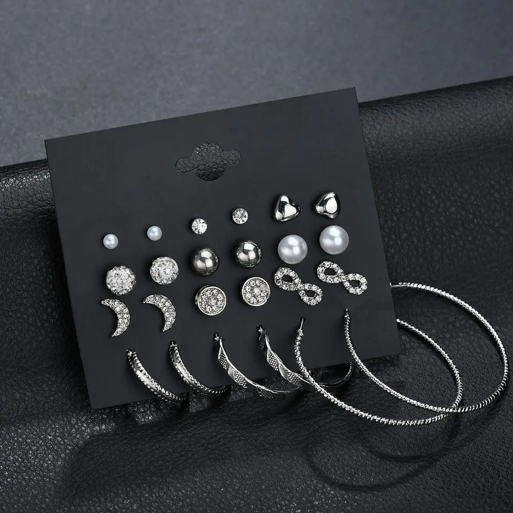 Fashion New 6 Pairs/Set Gold Small Big Circle Hoop Earrings for Women Steampunk Round Earring Sets | Украшения и аксессуары