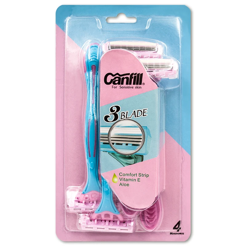 Canfill 5 шт. Сейф Женщины удалением бритвы бритья лезвия из нержавеющей стали 3 слоя