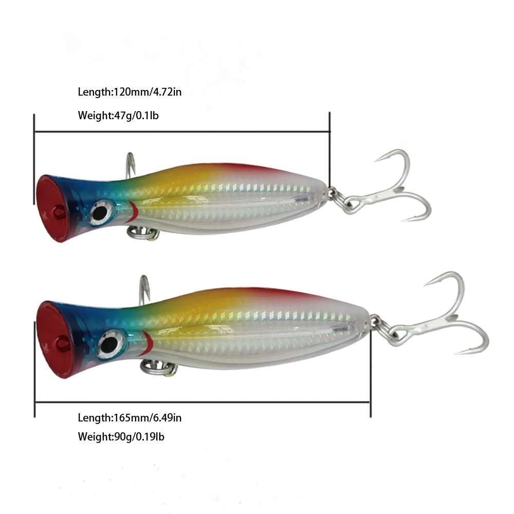 12cm 16.5cm Hard Lure Big Popper 6 Colors Top Water Fishing Lures Crankbait Minnow Swimming Crank Baits pesca | Спорт и развлечения