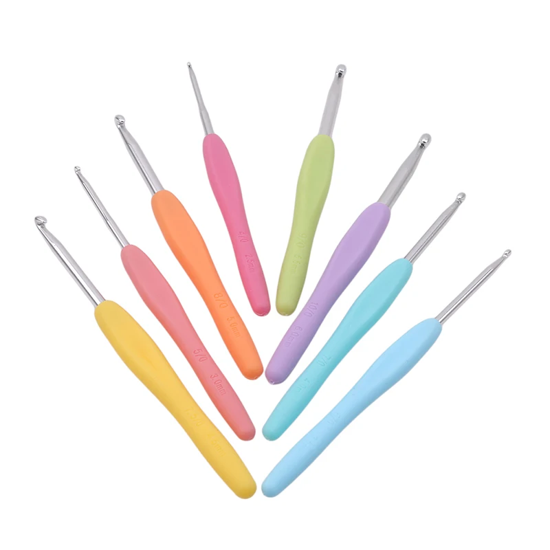Удобные 28 шт./компл. Цветные Пластиковые Ручки Алюминиевые крючки для вязания
