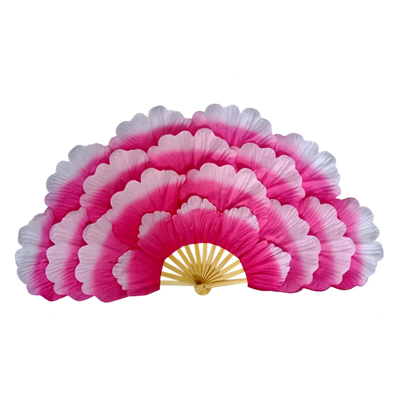 Веер для выступлений на сцене с пионами двухсторонний веер больших цветочных