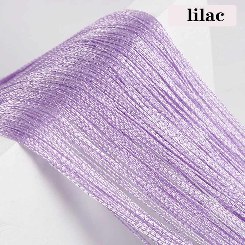 lilac Разные цвета на выбор, 100 см X 200 см, нитевые занавески для гостиной, двери, стены, окна, панели, занавески с кисточками - Цвет: lilac
