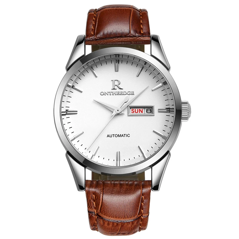 Silver white Вечная классика! Топ Роскошные мужские часы с 1853 мужские деловые наручные часы с календарем кожаный ремешок мужские кварцевые часы подарок - Цвет: Silver white