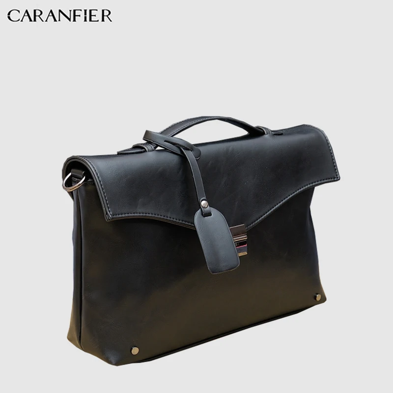 Мужской портфель CARANFIER из искусственной кожи деловые сумки для ноутбука 14 дюймов