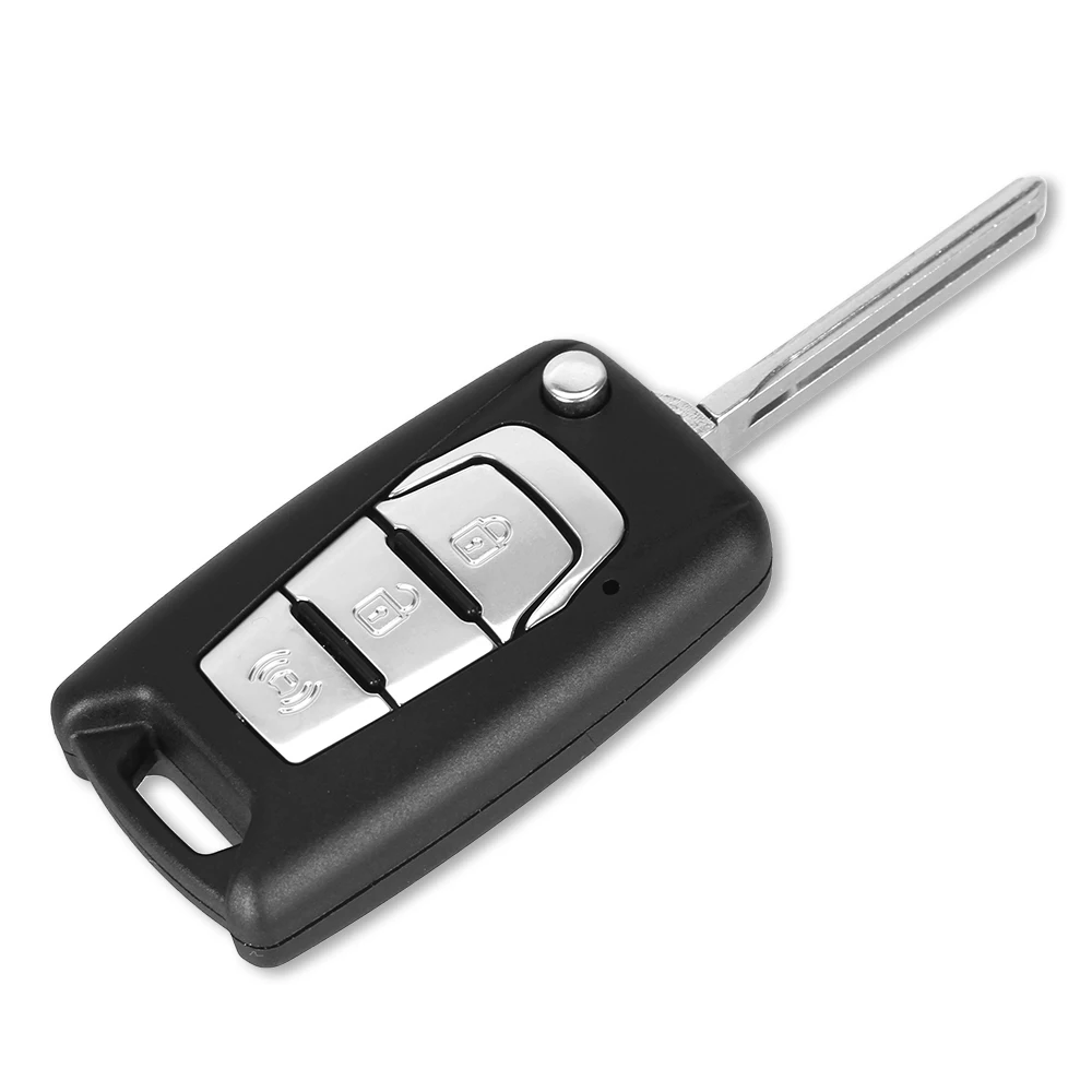 KEYYOU Новое поступление откидной Складной Дистанционный Чехол для автомобильного ключа брелок 3 кнопки для SsangYong Korando Actyon C200 без выреза