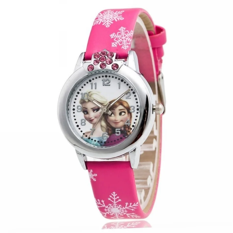 Дисней relogio feminino relojes мультфильм детские часы принцесса часы модные детские милые резиновые кожаные кварцевые часы для девочек - Цвет: 1 OPP BAG