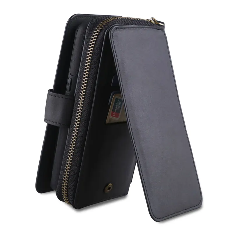 2In1 Многофункциональный молния леди сумки из натуральной кожи для Samsung Galaxy S8 плюс