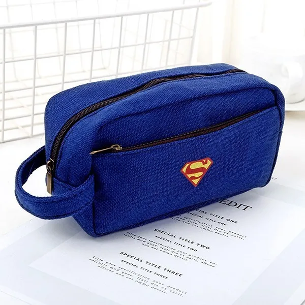 3 Cartoon Superhero Big Canvas Pencil Case For Boys Cute Large Pencil Box Pen Case School Supplies Stationery - Цвет: 3