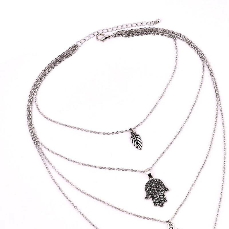 2019 Women's Multilayer Pendant Necklace Bohemian Patterns Retro Fashion Collar Jewelry birthday gift new A619 | Украшения и