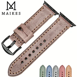 Ремешок кожаный для Apple Watch Band 45 мм 41 мм 44 мм 40 мм 42 мм 38 мм Series 7 6 SE 4 3 iWatch