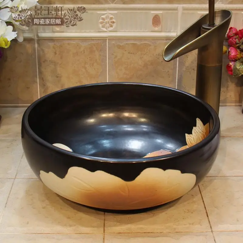 Jingdezhen Ceramic small night charged 35 cm washbasin Counter Basin Artistic |
