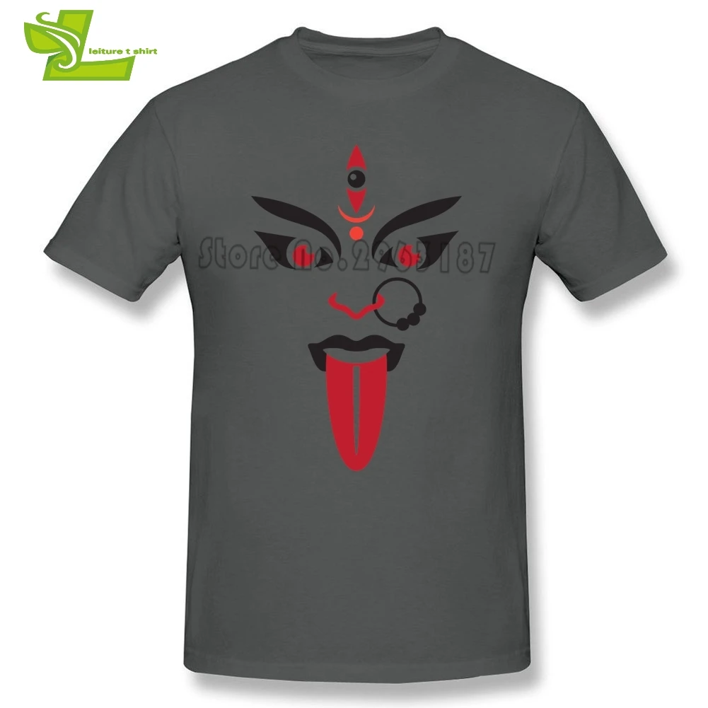 Hindu Goddess Kali T Shirt Man Summer Round Neck Club Tees Male Latest Big Tshirts Leisure Normal Loose Dad Tee Shirts | Мужская одежда