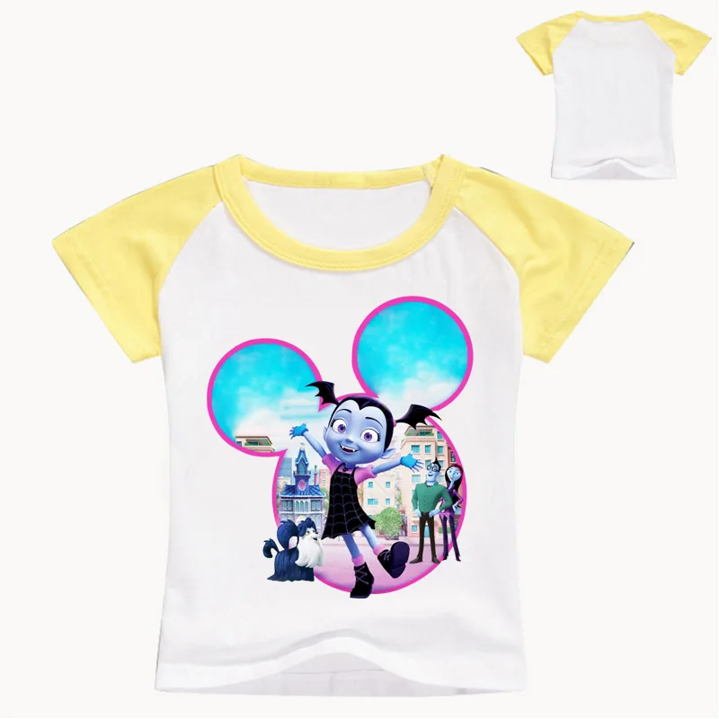 2-12years лето мультфильм vampirina Для детей летняя футболка для маленьких девочек; футболки, топы хлопок Обувь для девочек костюм для мальчиков