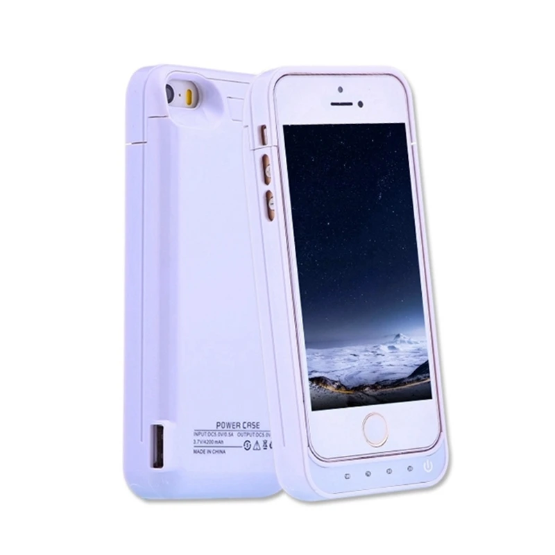 extpower 4200 mah smart back power pack bulding battery charger case for iphone 5 5s 5c se black battery charger case free global shipping