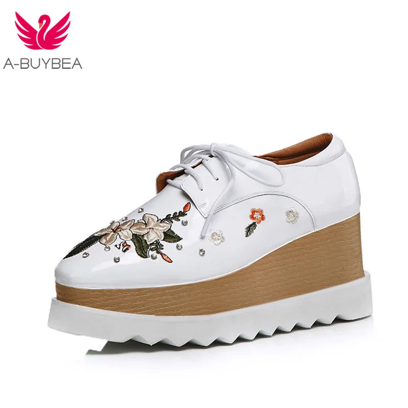 A BUYBEA размеры 34 43 новые модные женские туфли на платформе и каблуке повседневные