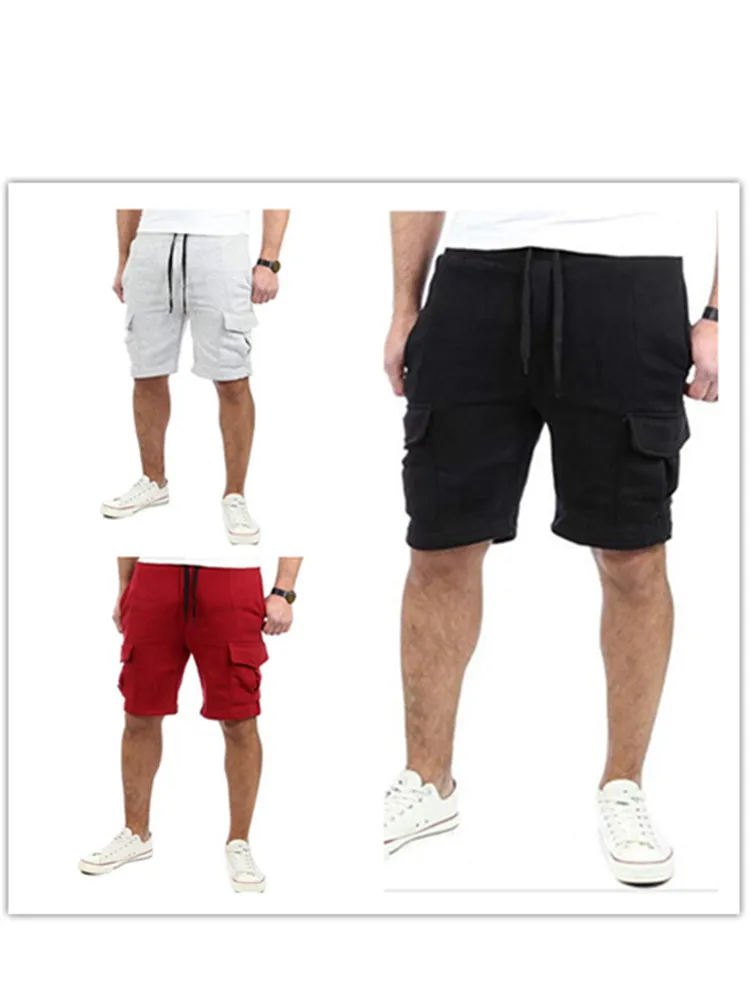 Мужские повседневные мешковатые прямые шорты в стиле хип-хоп с несколькими