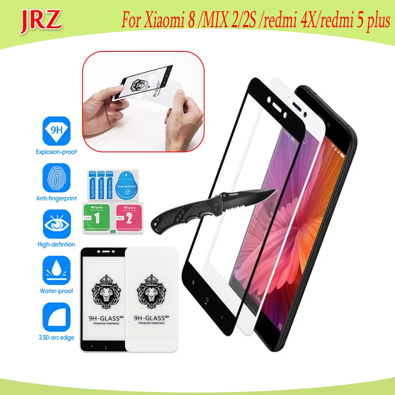 Закаленное стекло JRZ для Xiaomi 8 MIX 2 2S защита экрана телефона сменная пленка redmi 4X 5