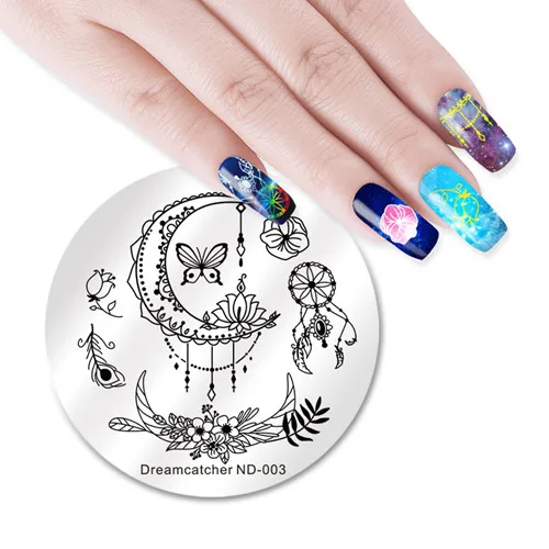 Dreamcatcher ND-003 NICOLE дневник ногтей штамповки пластины кружева цветок животный узор дизайн ногтей штамп штамповка шаблон изображения пластины трафаретные гвозди инструмент - Цвет: Dreamcatcher ND-003