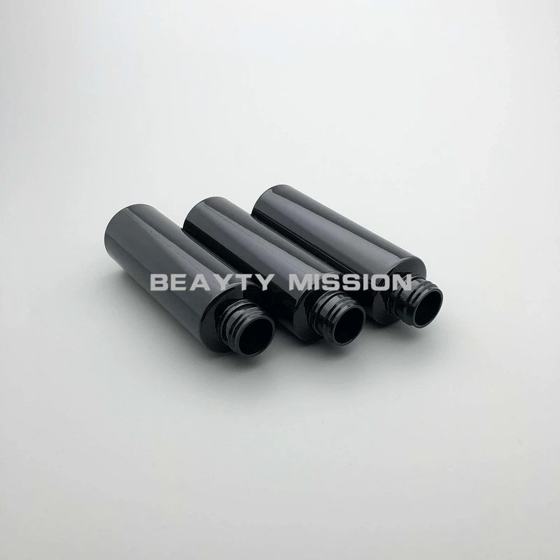 BEAUTY MISSION 48 шт./лот 100 мл черная пустая пластиковая бутылка с золотой/серебряной
