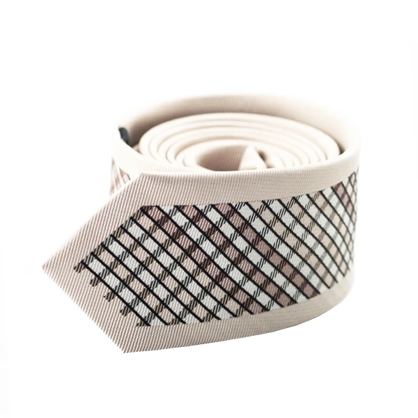 2016 модный тонкий галстук с бежевой рамкой в клетку Узкий Шелковый жаккардовый