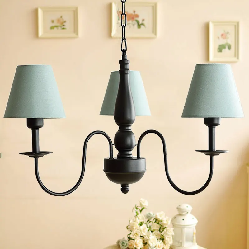 Современная Люстра для кухни гостиной спальни освещение тканевый абажур люстры