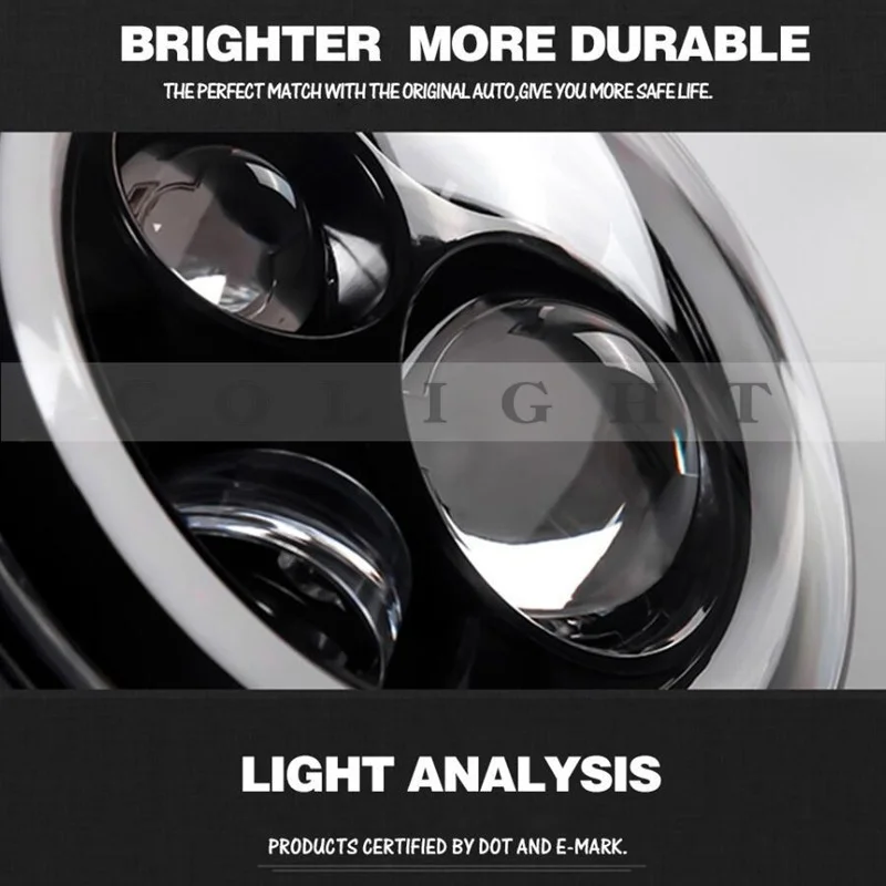 Светодиодные фары CO LIGHT 7 &quot 80 Вт H4 ближнего и дальнего света с ангельскими