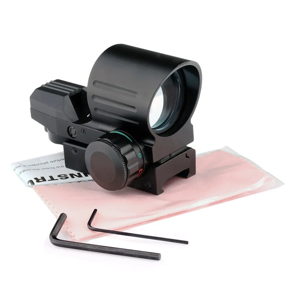 

Adjustable Tactical Holographic Reflex 4 Reticles Red Green Dot Sight Scope 20mm Rail Airsoft Hunting Riflescope Sight Mount