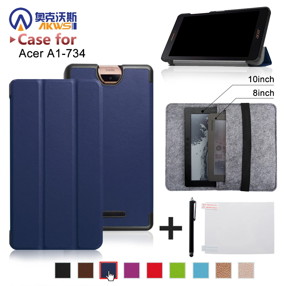 Тонкий чехол для планшета для acer Iconia Talk S A1-734 ", подставка для планшета, чехол из искусственной кожи для acer Iconia A1 734 Talk S, чехол для планшета