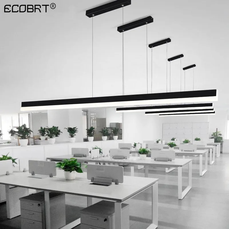 ECOBRT современный черный светодиодный подвесной светильник светильники в Кухня