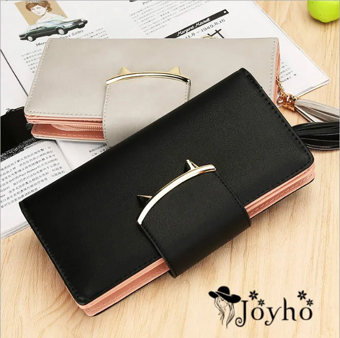 Joyho брендовые модные милые женские кошельки с кошкой на молнии кисточками