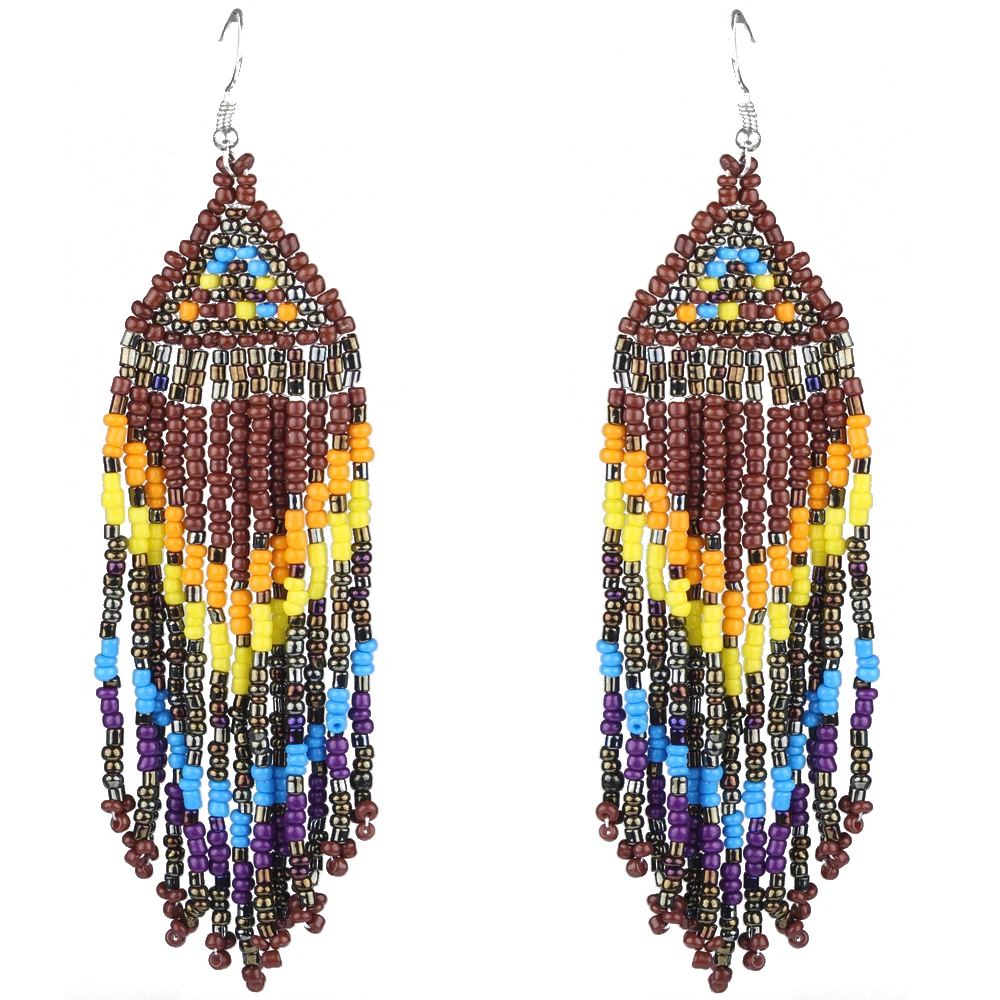 Женские серьги подвески с бахромой в этническом стиле|bohemian drop earrings|bohemian earringsearrings
